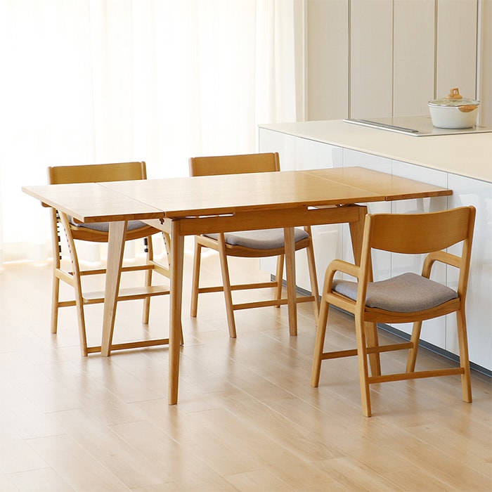 E-toko いいとこ Extension Table  ダイニングテーブル 伸縮式 拡張 2人掛け 4人掛け 90cm 120cm 150cm 木製 伸長式テーブル シンプル おしゃれ 北欧 家具 インテリア  リビング学習  