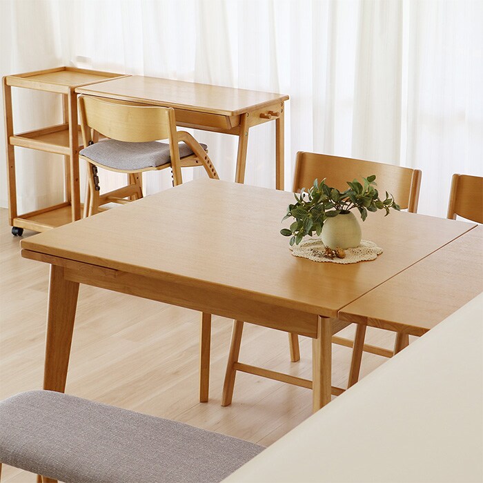 E-toko いいとこ Extension Table  ダイニングテーブル 伸縮式 拡張 2人掛け 4人掛け 90cm 120cm 150cm 木製 伸長式テーブル シンプル おしゃれ 北欧 家具 インテリア  リビング学習  