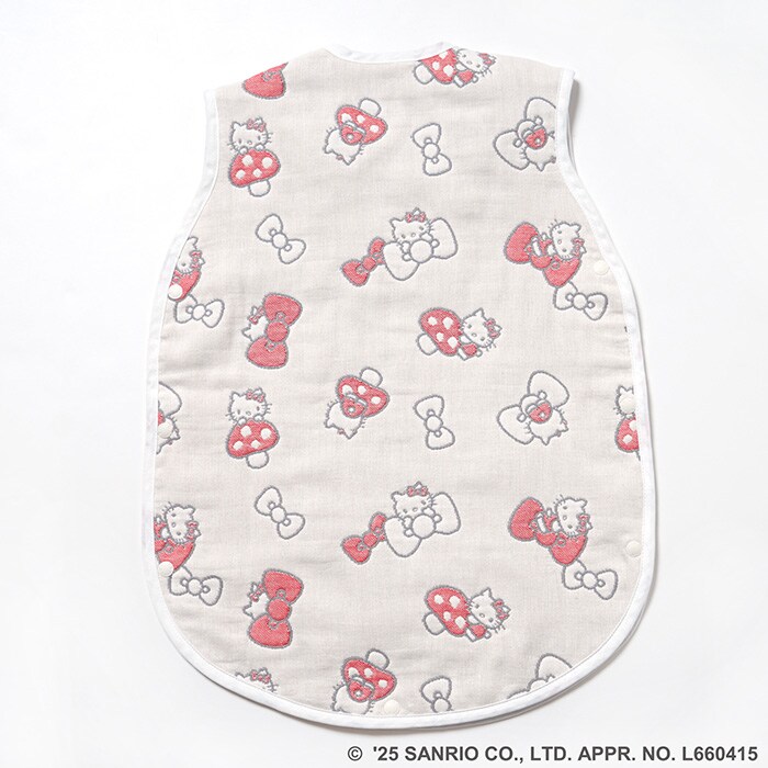 HELLO KITTY × Hoppetta 6重ガーゼ ベビースリーパー ハローキティ キティちゃん 赤ちゃん 新生児 日本製 かわいい おしゃれ 秋冬 寝冷え防止 寝冷え対策 出産祝い ギフト 贈り物