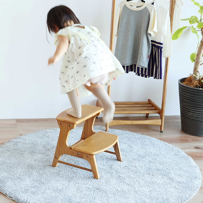 Herit. ヘリット キッズステップ 踏み台 子供用 おしゃれ シンプル 北欧 木製 2段 滑り止め キッチン 洗面所 トイレ 手洗い