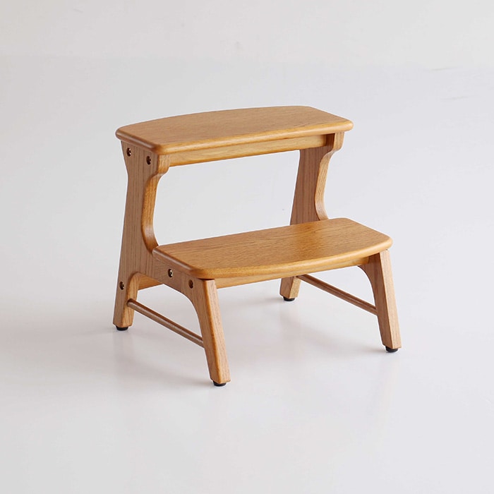 Herit. ヘリット キッズステップ 踏み台 子供用 おしゃれ シンプル 北欧 木製 2段 滑り止め キッチン 洗面所 トイレ 手洗い