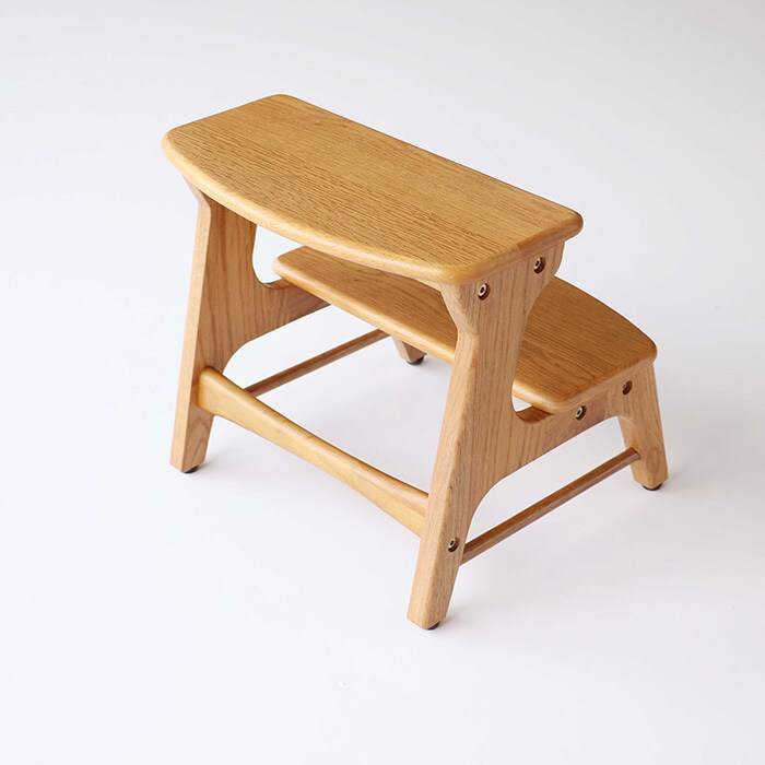 Herit. ヘリット キッズステップ 踏み台 子供用 おしゃれ シンプル 北欧 木製 2段 滑り止め キッチン 洗面所 トイレ 手洗い