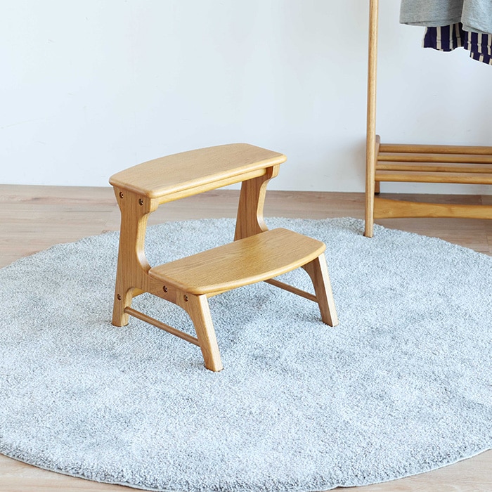 Herit. ヘリット キッズステップ 踏み台 子供用 おしゃれ シンプル 北欧 木製 2段 滑り止め キッチン 洗面所 トイレ 手洗い