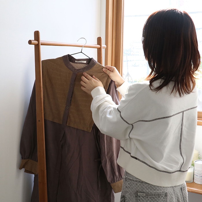 Spera ハンガーラック  洋服ラック 衣類 収納 洋服 おしゃれ シンプル 北欧 木製 スリム コンパクト 棚付き 省スペース 一人暮らし インテリア 新生活  