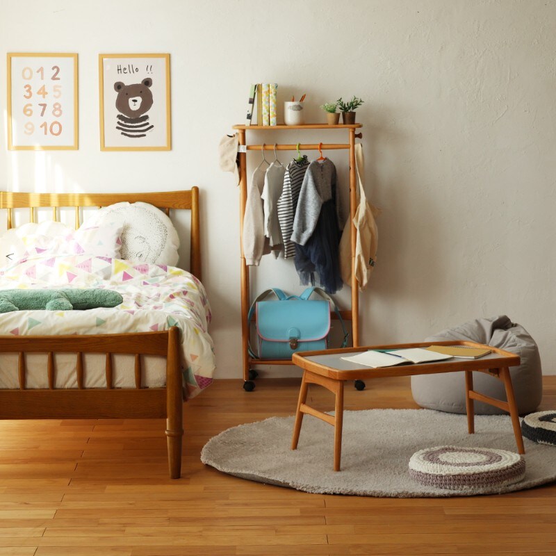 nork note キッズハンガーラック  子供用ハンガー ランドセルラック 収納 衣類収納 低め 木製 子供部屋 お片付け 入園準備 入学準備 北欧 ナチュラル おしゃれ スリム  