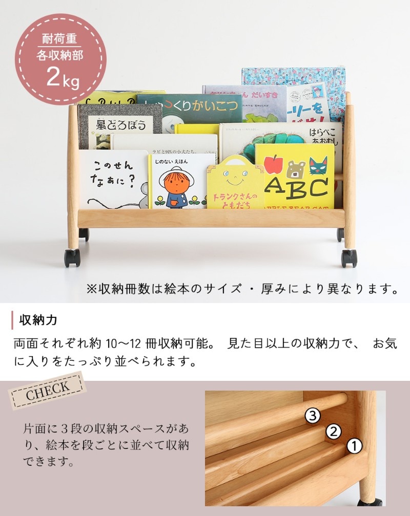 nork note キッズローブックラック  絵本棚 絵本ラック 表紙が見える マガジンラック 子供用 本棚 収納 木製 ロータイプ おもちゃ収納 北欧 ナチュラル おしゃれ リビング収納  