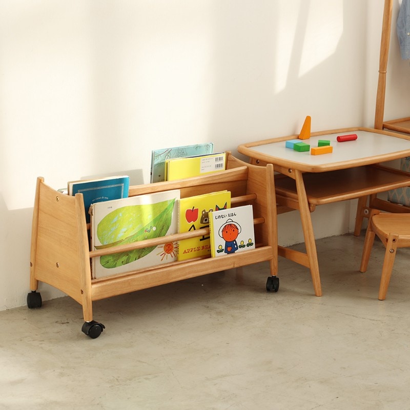 nork note キッズローブックラック  絵本棚 絵本ラック 表紙が見える マガジンラック 子供用 本棚 収納 木製 ロータイプ おもちゃ収納 北欧 ナチュラル おしゃれ リビング収納  