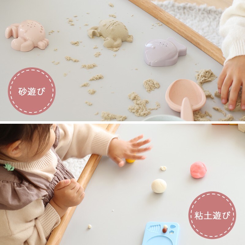 nork note キッズプレイテーブル  子供用テーブル 折りたたみ おもちゃ 木製 広々 キッズルーム 遊び場 工作 ローテーブル 北欧 ナチュラル おしゃれ  