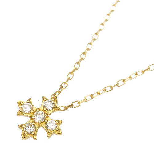 K18 diamond necklace Malta cross