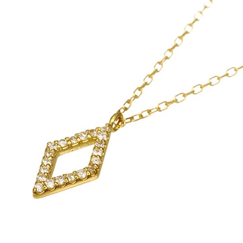 K18 diamond necklace rhombus dia