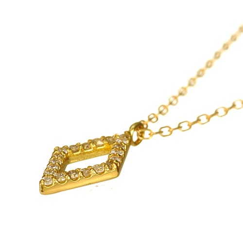 K18 diamond necklace rhombus dia