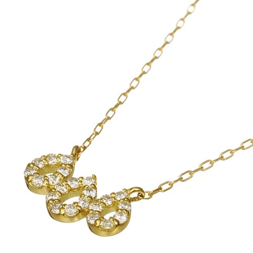 K18 diamond necklace three drops