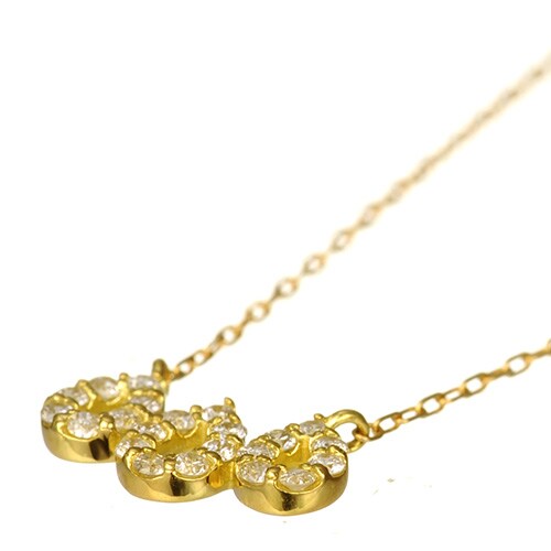 K18 diamond necklace three drops