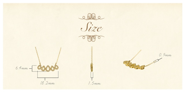 K18 diamond necklace five drops