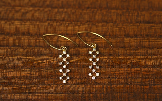 K18 diamond pierced earrings　joint