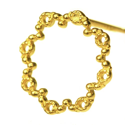 K18 pierced earrings grainy circle