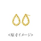 K18 pierced earrings grainy drop