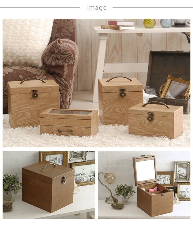 ナチュラルウッド 縦型 コスメボックス ロングミラー 木製 メイクボックス コスメ 鏡 北欧 ナチュラル おしゃれ シンプル 化粧品 収納