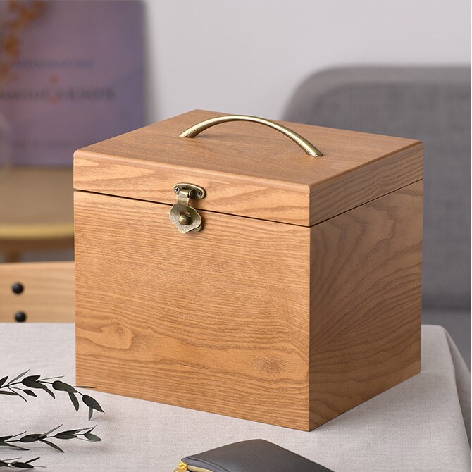 ナチュラルウッド 横型 コスメボックス ワイドミラー  木製 メイクボックス コスメティック 鏡 北欧 ナチュラル おしゃれ シンプル 化粧品 収納  