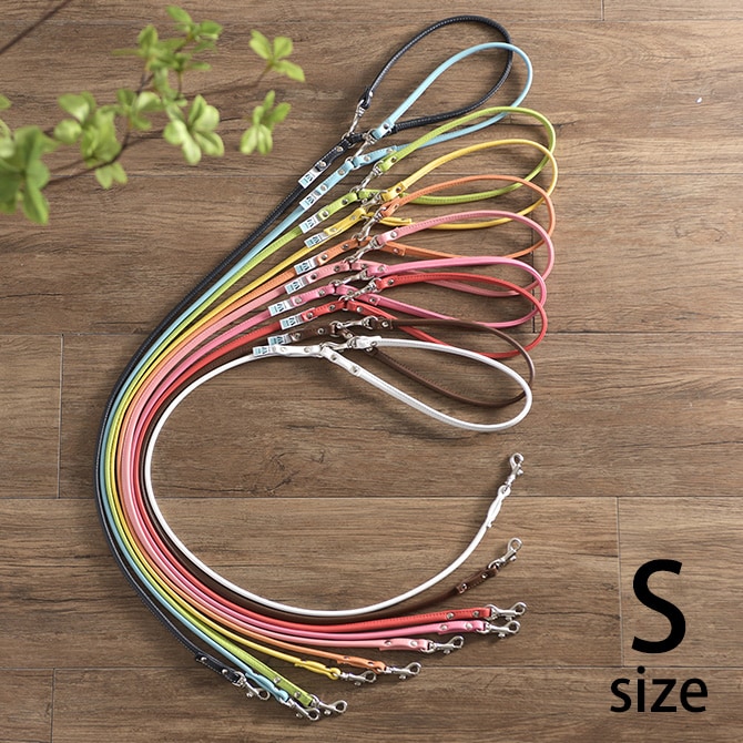 本革製 やわらか丸めリード Sサイズ 犬用品 お散歩 リード 首輪 チェーン 本革製 小型犬 パピー 幼犬 仔犬