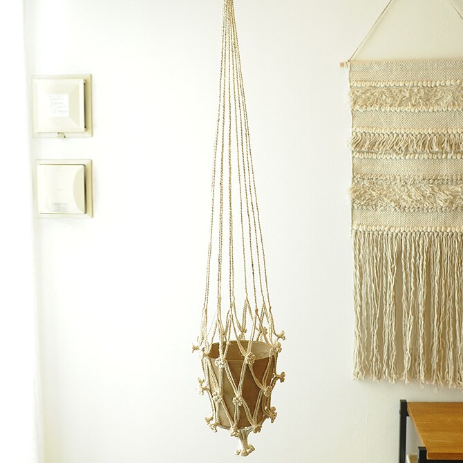 amabro アマブロ MCARAM(マクラメ) Jute Normal(ジュート ノーマル) プラントハンガー プラントハンギング マクラメハンギング マクラメ 鉢 インテリア 伝統 ナチュラル おしゃれ アート