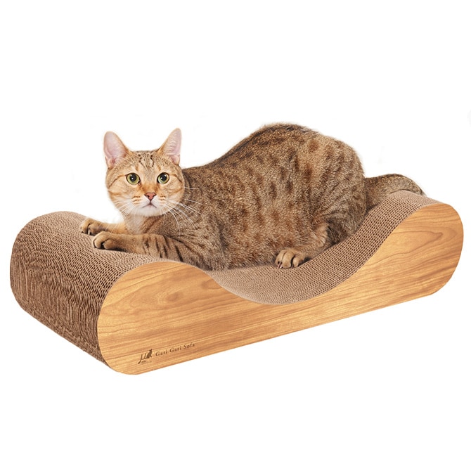 Gari Gari Sofa Scratcher Interior ガリガリソファ スクラッチャー インテリア 猫 爪とぎ 木目 ソファ型 爪研ぎ つめとぎ mju; ミュー ネコ ねこ