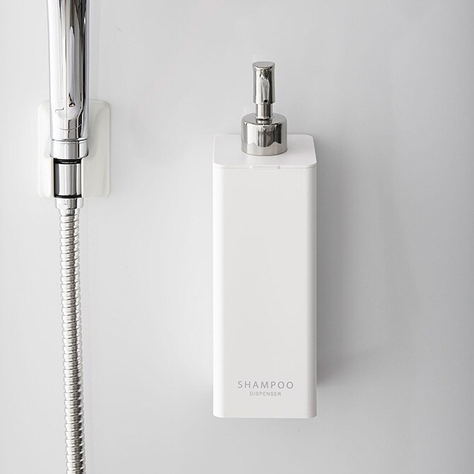 tower タワー マグネットツーウェイディスペンサー シャンプー  ディスペンサー ボトル シャンプー おしゃれ マグネット 容器 500ml マグネット 白 黒  