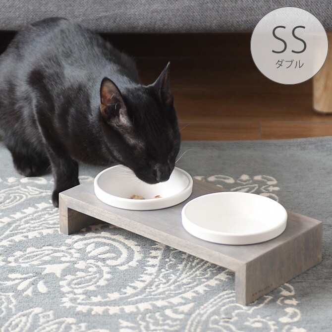 REPLUS リプラス Meshidai Gohan メシダイ ゴハン ダブル 猫用 犬用 フードボウル ペット ごはん皿 食器 台付き 食べやすい スタンド 食器洗浄機対応