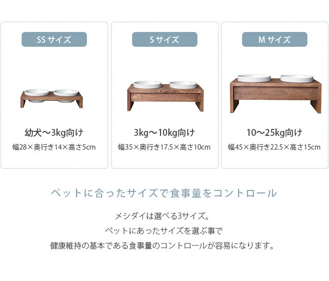 REPLUS リプラス Meshidai Gohan メシダイ ゴハン ダブル 猫用 犬用 フードボウル ペット ごはん皿 食器 台付き 食べやすい スタンド 食器洗浄機対応