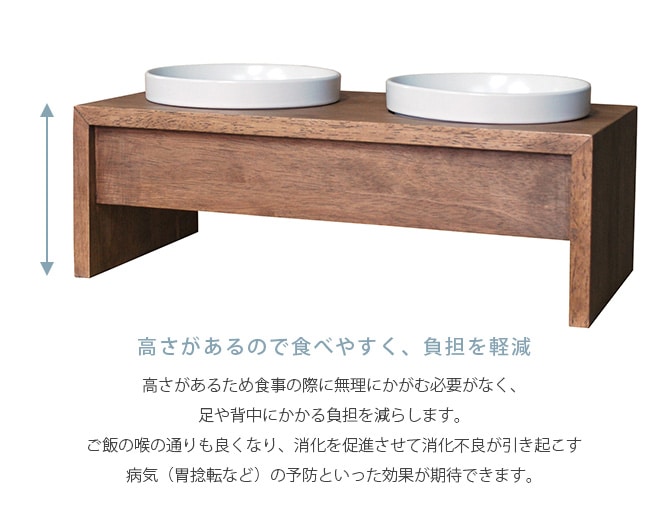 REPLUS リプラス Meshidai Gohan メシダイ ゴハン ダブル  中型犬用 フードボウル 犬用 ペット ごはん皿 食器 台付き 食べやすい スタンド 食器洗浄機対応  