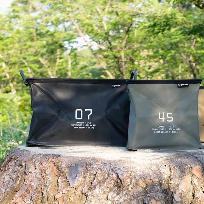 SLOWER スロウワー HANG STOCK ハングストック ストレージ 35L  収納ボックス おしゃれ 折りたたみ 取っ手 収納 アウトドア 洗える バケツ キャンプ ストック  