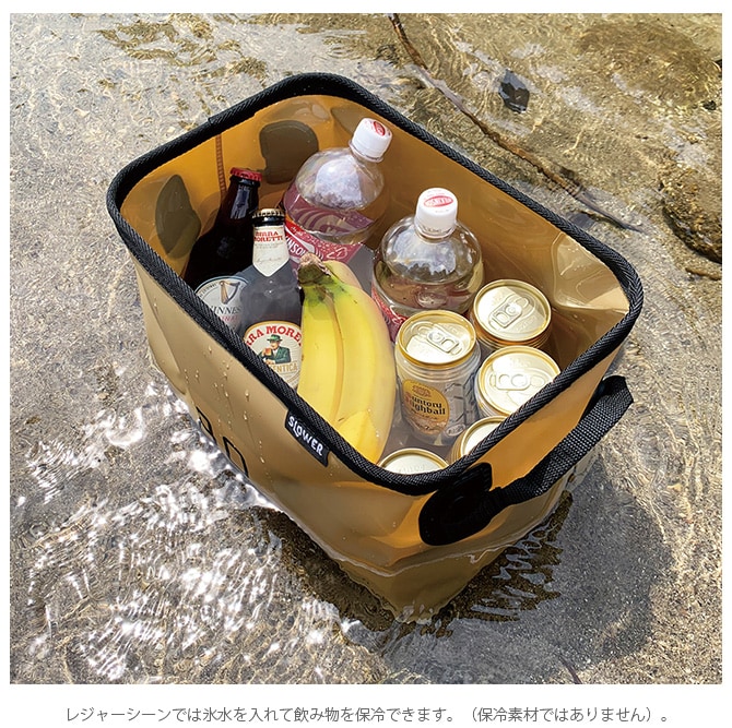 SLOWER スロウワー HANG STOCK ハングストック ストレージ 35L  収納ボックス おしゃれ 折りたたみ 取っ手 収納 アウトドア 洗える バケツ キャンプ ストック  