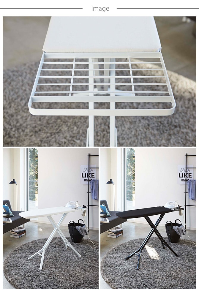 tower タワー スタンド式アイロン台  アイロン台 スタンド式 おしゃれ モノトーン 白 黒 山崎実業 棚 アイアン シンプル  