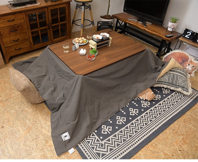 撥水加工 薄掛けこたつ布団 長方形 190×230cm  こたつ布団 コタツ布団 長方形 男前 メンズライク カーキ グレー カッコいい シンプル 撥水加工  