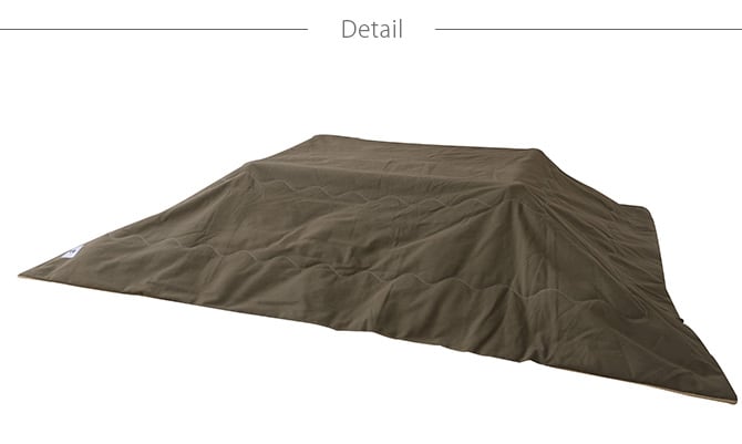 撥水加工 薄掛けこたつ布団 長方形 190×230cm  こたつ布団 コタツ布団 長方形 男前 メンズライク カーキ グレー カッコいい シンプル 撥水加工  