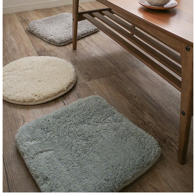 &NE アンドエヌイー 低反発シャギーチェアパッド マル Pale ペール チェアパッド チェアパット 椅子 正方形 クッション 低反発 おしゃれ いす 座布団 ベンチ