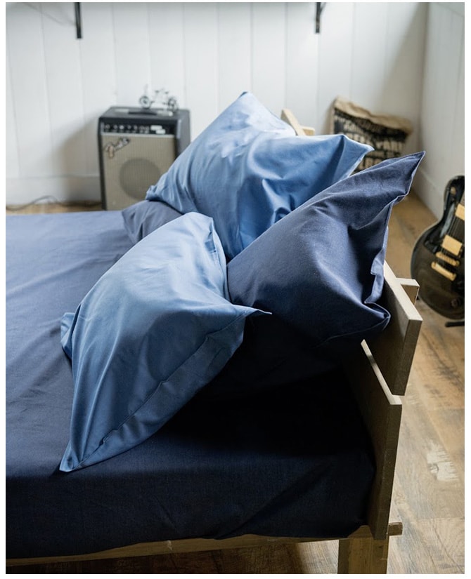 Fab the Home ファブザホーム ピローケース M ライトデニム ピロケース 枕カバー おしゃれ デニム 綿100 シングル まくら ピローケース コットン 無地