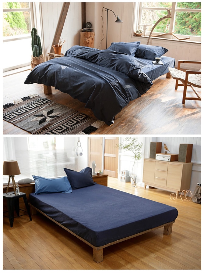 Fab the Home ファブザホーム ボックスシーツ シングル用 ライトデニム ボックスシーツ シングル おしゃれ デニム 綿100 S ベッドシーツ シーツ コットン 無地