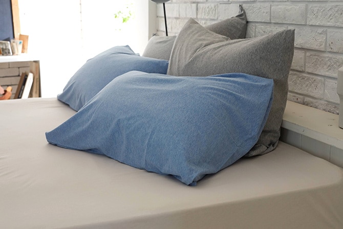 Fab the Home ファブザホーム ピローケース L プレインニット  ピロケース 枕カバー 無地 綿100 ダブル おしゃれ ピローケース まくら コットン シンプル  