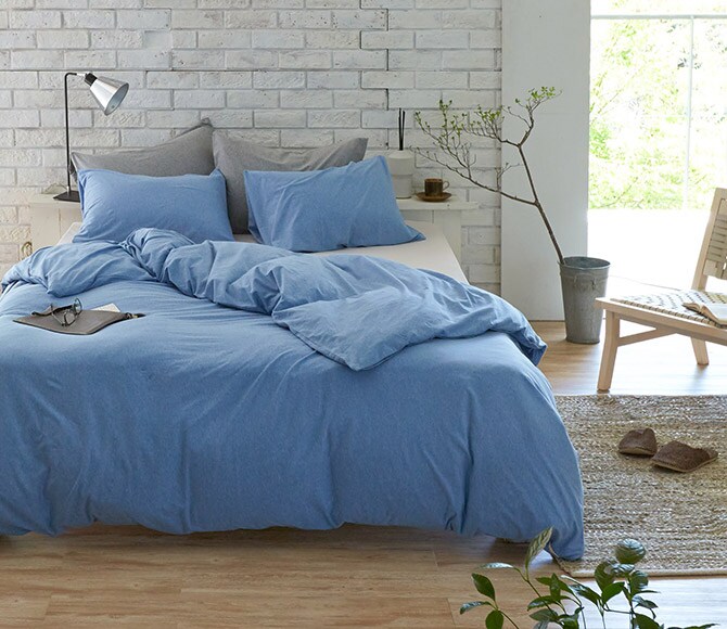 Fab the Home ファブザホーム 掛け布団カバー シングル用 プレインニット 掛け布団カバー シングル 無地 おしゃれ 綿100 S 布団カバー コンフォータ―ケース コットン シンプル