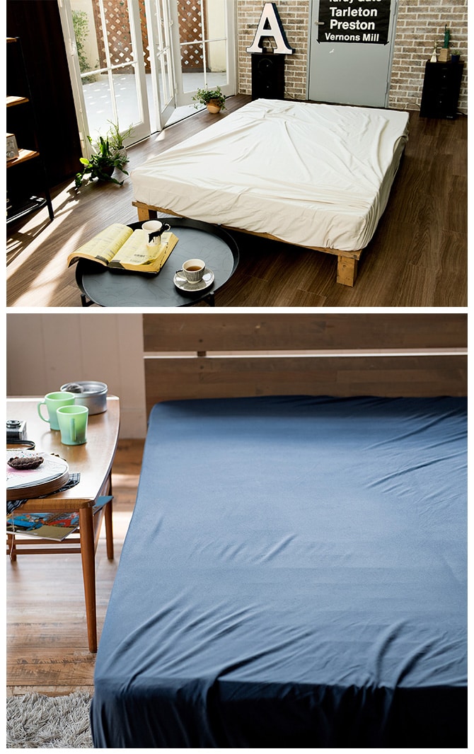 Fab the Home ファブザホーム ボックスシーツ シングル用 プレインニット ボックスシーツ シングル 無地 おしゃれ 綿100 S ベッドシーツ シーツ コットン シンプル