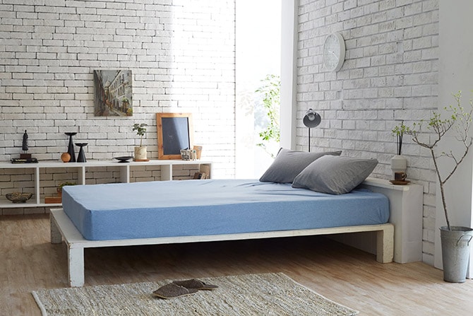 Fab the Home ファブザホーム ボックスシーツ シングル用 プレインニット ボックスシーツ シングル 無地 おしゃれ 綿100 S ベッドシーツ シーツ コットン シンプル