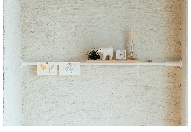 DRAW A LINE ドローアライン 002 テンションロッド B 単品パーツ 縦横兼用 つっぱり棒 突っ張り棒 伸縮 おしゃれ モノトーン 北欧 インダストリアル アイアン ツヤ消し インテリア