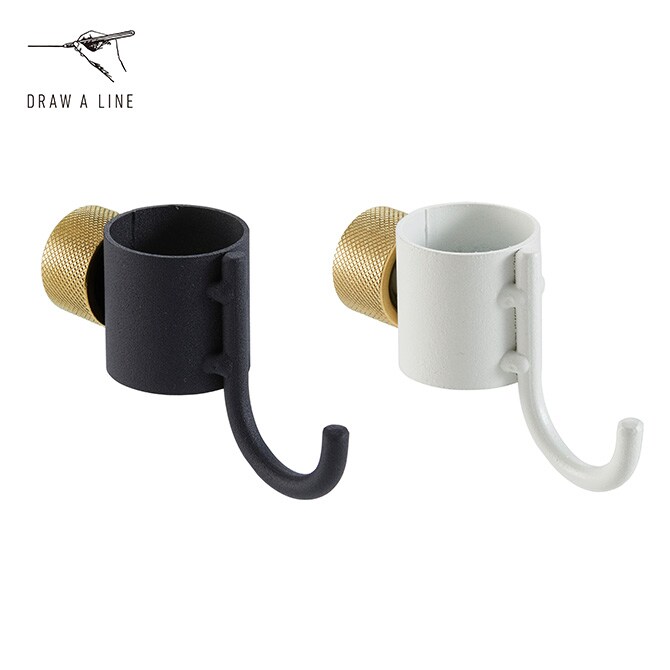 DRAW A LINE ドローアライン 012 フック A 単品パーツ 縦専用 つっぱり棒 突っ張り棒 伸縮 おしゃれ モノトーン 北欧 インダストリアル アイアン ツヤ消し インテリア