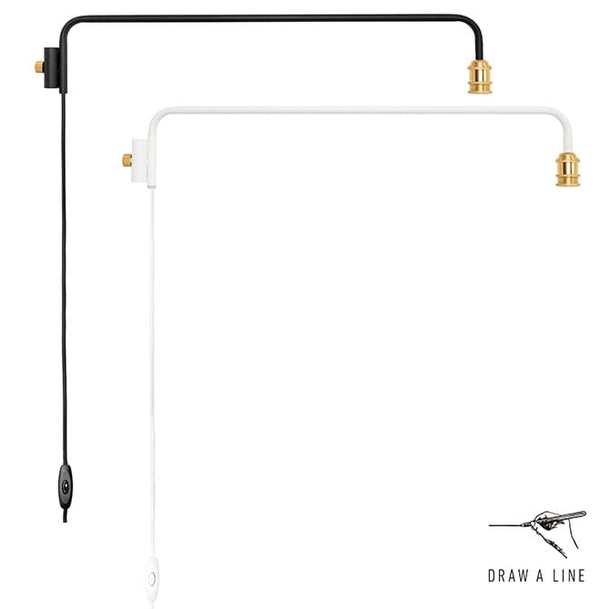 DRAW A LINE ドローアライン 202 ランプアーム L 単品パーツ 縦専用 つっぱり棒 突っ張り棒 伸縮 おしゃれ モノトーン 北欧 インダストリアル アイアン ツヤ消し インテリア