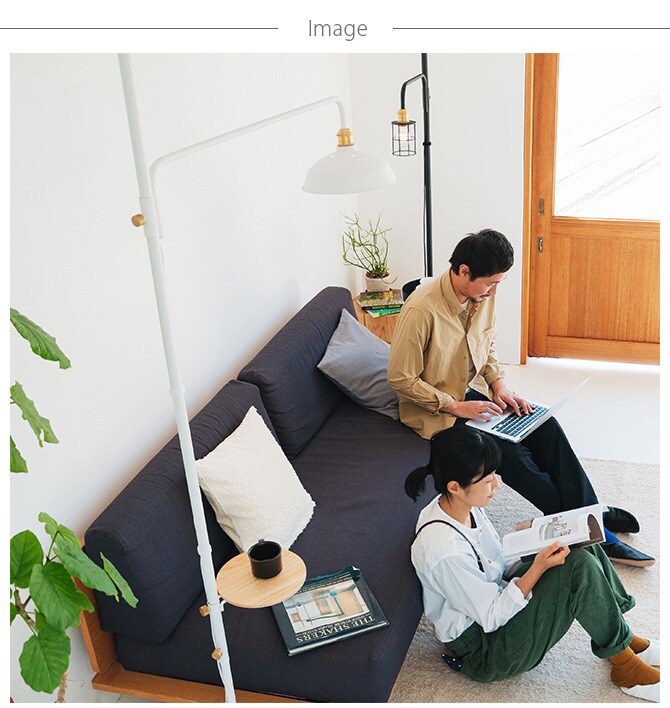 DRAW A LINE ドローアライン 202 ランプアーム L 単品パーツ 縦専用 つっぱり棒 突っ張り棒 伸縮 おしゃれ モノトーン 北欧 インダストリアル アイアン ツヤ消し インテリア