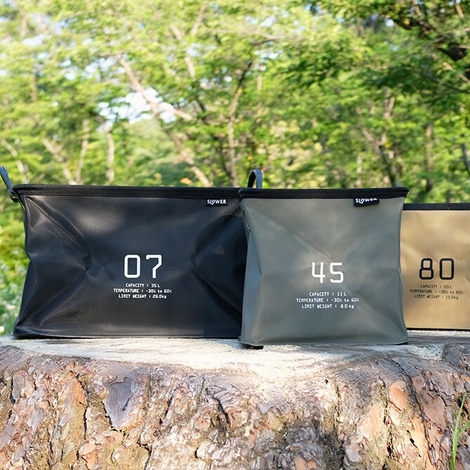 SLOWER スロウワー HANG STOCK ハングストック ストレージ 95L アウトドア 収納 おしゃれ バケツ 大容量 取っ手 折りたたみ キャンプ 洗える 水