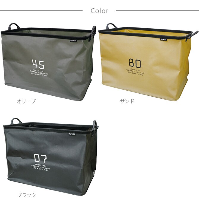 SLOWER スロウワー HANG STOCK ハングストック ストレージ 95L アウトドア 収納 おしゃれ バケツ 大容量 取っ手 折りたたみ キャンプ 洗える 水