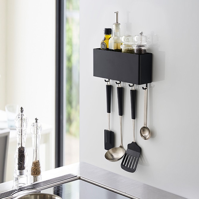 tower タワー マグネットストレージボックス ワイド 収納ボックス 整理ボックス おしゃれ マグネット 白 黒 キッチン ランドリー 浴室 仕切り