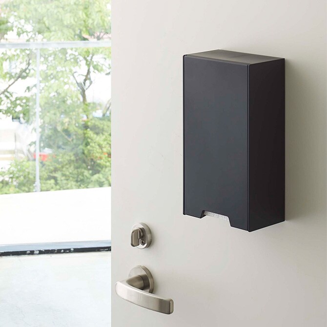 tower タワー ツーウェイマスク収納ケース スリム マスク収納 マスクケース マグネット 玄関 大容量 シンプル おしゃれ 白 黒 収納